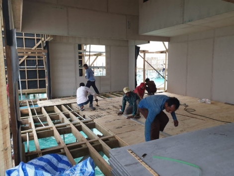 Interior timber finishing works in progress